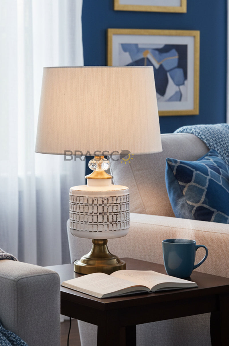 BRC' ceramic white GB (Table Lamp)(Pair)