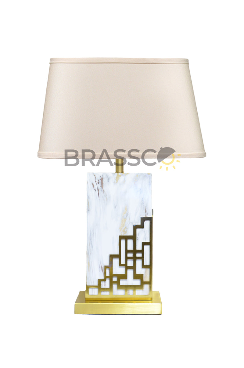 AT` MODERN LAMP 14 MARBLE SLAB WHITE(Table Lamp)