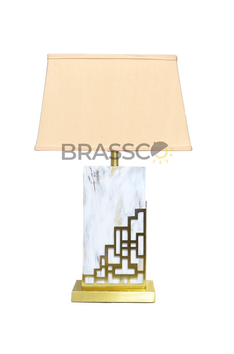 AT` MODERN LAMP 14 MARBLE SLAB WHITE(Table Lamp)