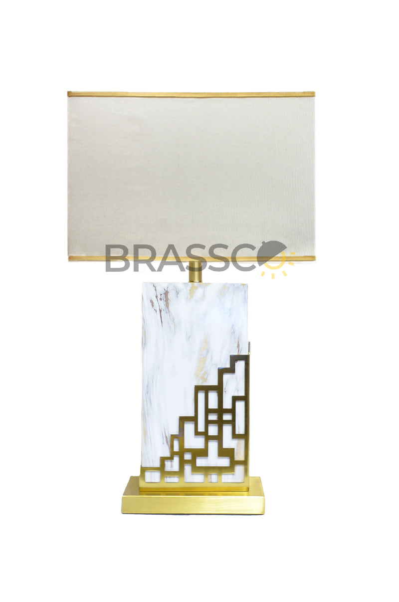 AT` MODERN LAMP 14 MARBLE SLAB WHITE(Table Lamp)