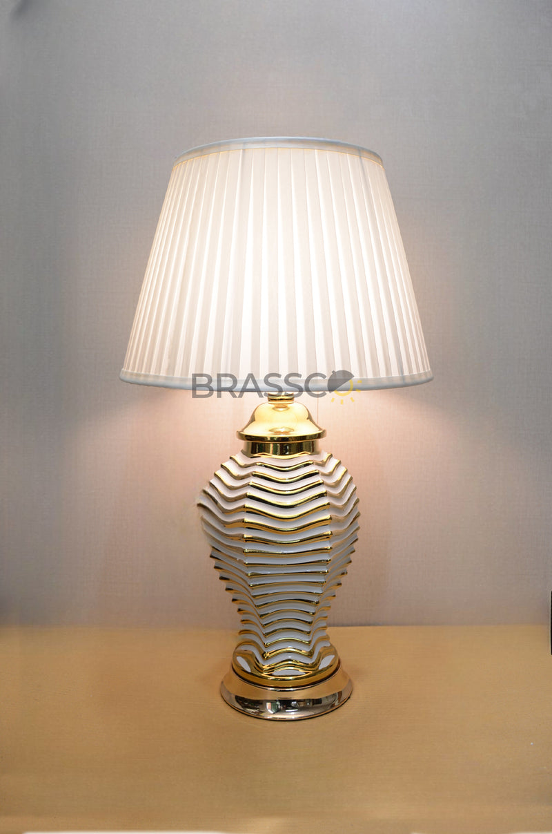 BR` White & Gold candy lamp (Pair)(Table Lamp)