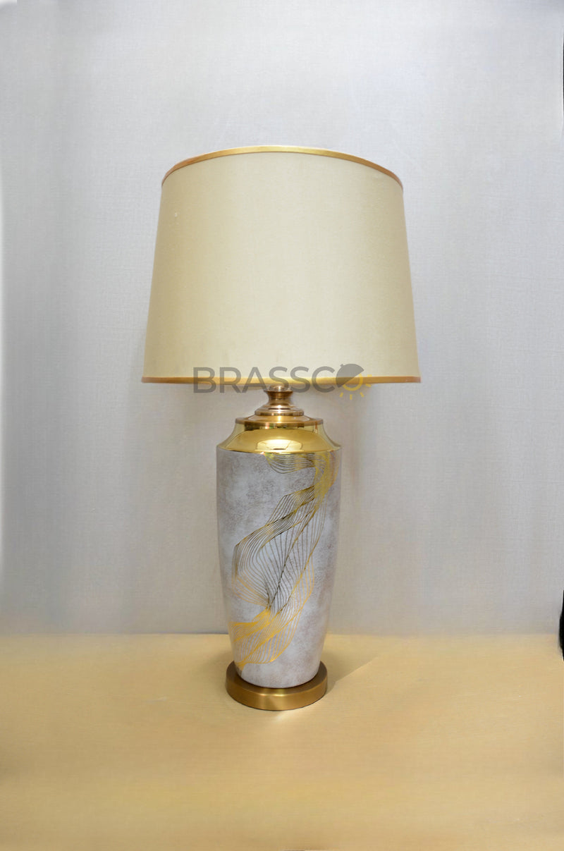 BR` White texture lamp GB (Pair)(Table Lamp)