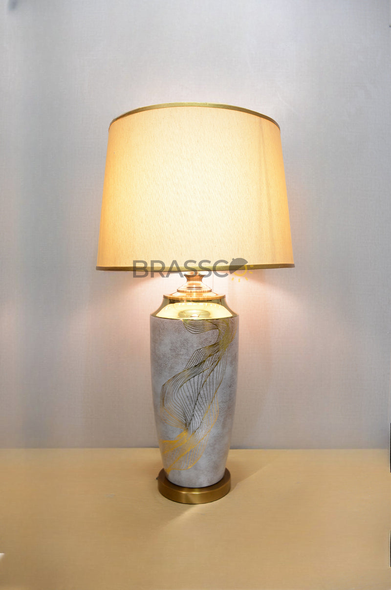 BR` White texture lamp GB (Pair)(Table Lamp)