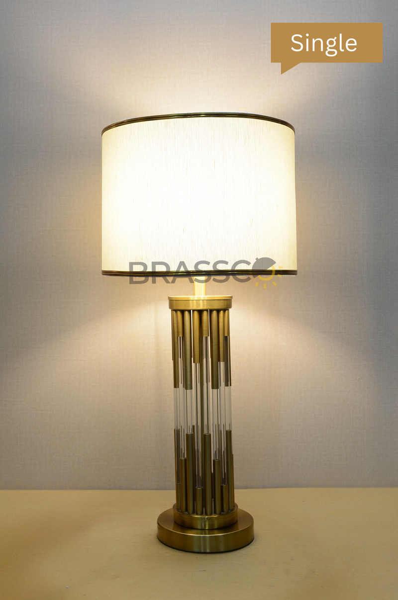 Crystal and metal rod lamp (Table Lamp)(Single)