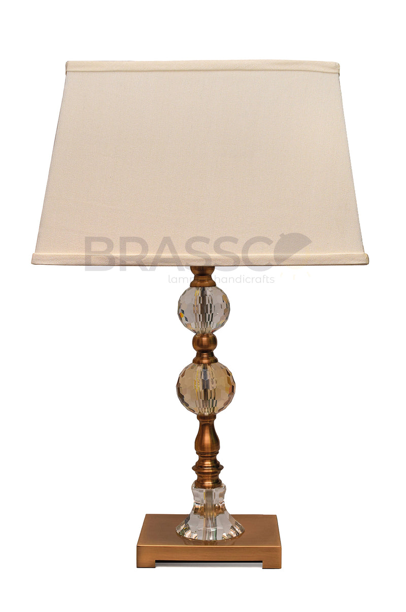 CRYSTAL SQ DOUBLE(PAIR)(TABLE LAMP)